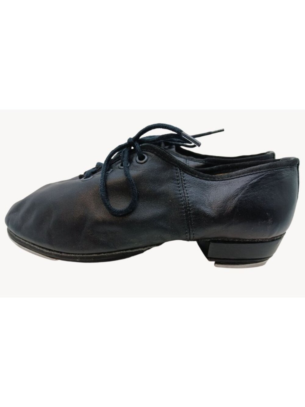 Revolution Black Leather Lace Up Tap Jazz Dance Shoes Child Size 3.5 Tele Tone - Picture 4 of 10